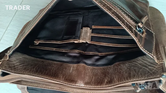 Shoulder Bag Marc Picard чанта през рамо естествена кожа, снимка 9 - Чанти - 12904354