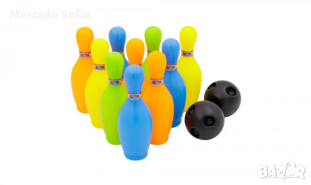 Детски комплект за боулинг с 10 кегли и 2 топки, снимка 1 - Детски топки - 30835446
