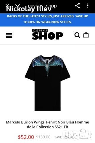 Тениска на Marcelo Burlon, снимка 4 - Тениски - 52215323