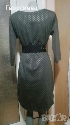 Рокля в тъмно сиво на сребристи точки 👗🍀36 - 38 р-р👗🍀арт.480, снимка 5 - Рокли - 31090058