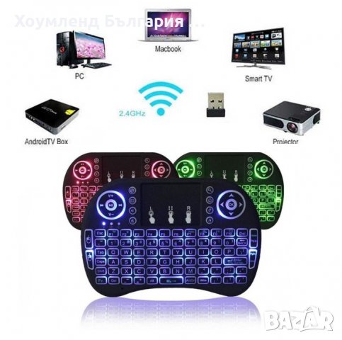 Мини клавиатура с тъчпад за телевизор и телефон