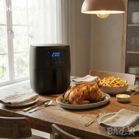 Еър Фрайер T&G - 6 литра, снимка 2 - Фритюрници - 54028961