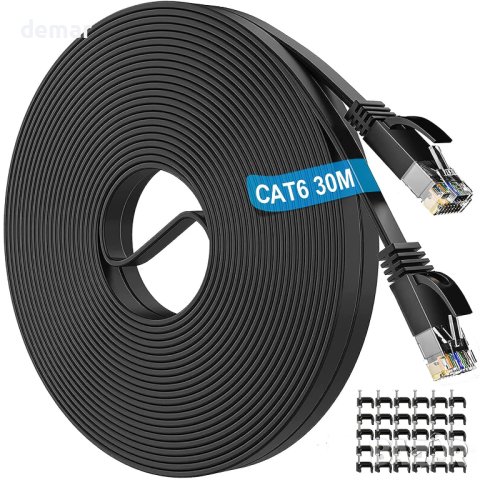 Плосък гигабитов мрежов кабел 30 метра високоскоростен 10/100/1000Mbps