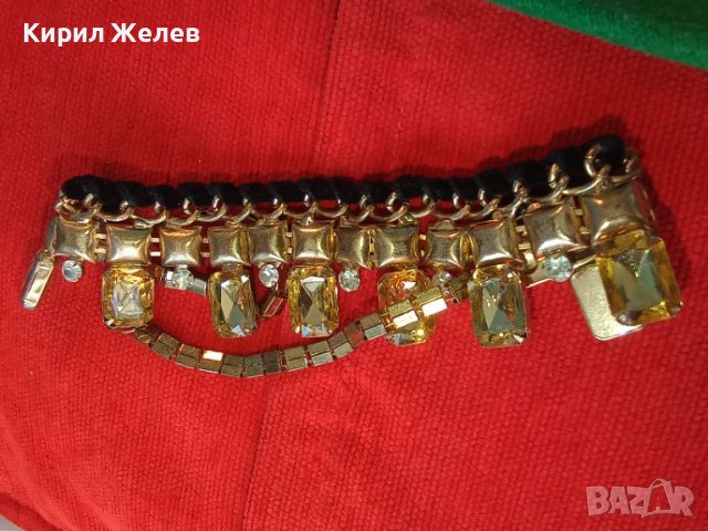 БОГАТА ОГЪРЛИЦА ПОЗЛАТА КАМЪНИ ЦИТРИН и ЦИРКОН РАЗКОШ 13853, снимка 10 - Колиета, медальони, синджири - 29771834