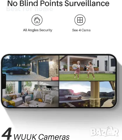  Комплект от 2 броя слънчеви охранителни камери с хъб WUUK, снимка 4 - Комплекти за видеонаблюдение - 49880185