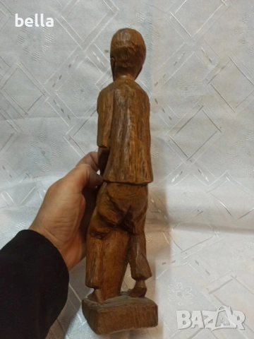Ръчно изработена африканска статуетка от масивно дърво, снимка 3 - Антикварни и старинни предмети - 54207172