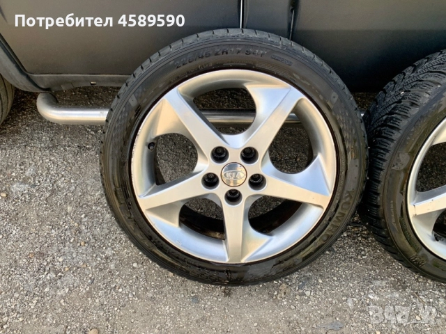 Алуминиеви джанти 17цола 5x114.3+ГУМИ 225/45/17 за Kia,Hyundai,Mazda, снимка 8 - Гуми и джанти - 51804553
