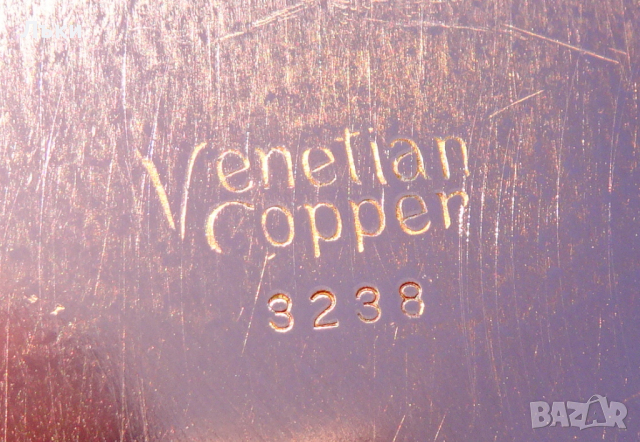  Меден поднос,плато Venetian Copper Канада. , снимка 4 - Антикварни и старинни предмети - 36470479