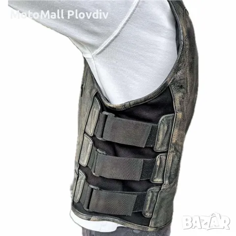 Кожен мото елек Roader Кафяв рокер клубен естествена кожа от S до 8XL, снимка 3 - Аксесоари и консумативи - 48700887