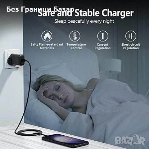 Ново 25W USB-C бързо зарядно с кабел за Samsung Galaxy S23 S22 S21 Note Самсунг, снимка 3 - Селфи стикове, аксесоари - 52697792