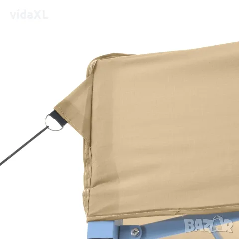 vidaXL Сгъваема парти шатра pop-up с 4 странични стени бежова, снимка 6 - Къмпинг мебели - 56147422