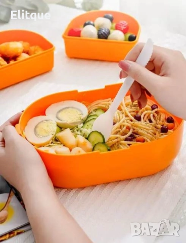 Преносима пластмасова кутия за храна на 2 нива, снимка 3 - Други - 52894865
