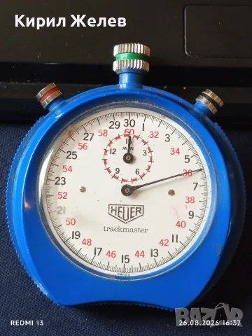 Винтидж хронометър HEUER Trackmaster работи перфектен за КОЛЕКЦИЯ 47159, снимка 2 - Антикварни и старинни предмети - 55824152