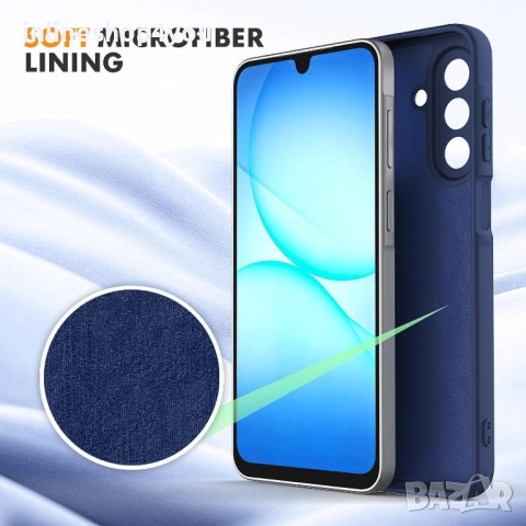 Матов Силиконов Кейс за Samsung Galaxy A17 - Тъмно син, снимка 5 - Калъфи, кейсове - 51703498