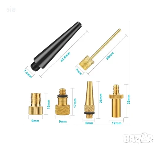 Комплект адаптери за надуване/напомпване, 26 бр., снимка 5 - Аксесоари и консумативи - 49174541