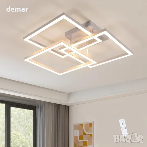 Comely геометричен LED плафон 62 см, 40 W, с дистанционно