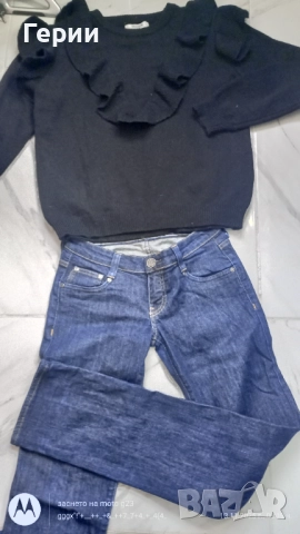  Дънки блуза Kalvin Clein Benetton, снимка 2 - Блузи с дълъг ръкав и пуловери - 52409351