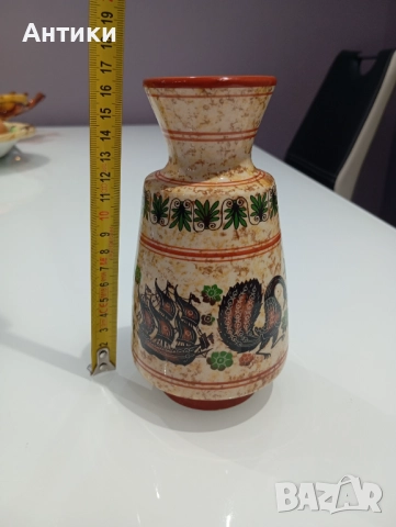 Ръчно изработена стара ваза с маркировка , снимка 6 - Декорация за дома - 52470818