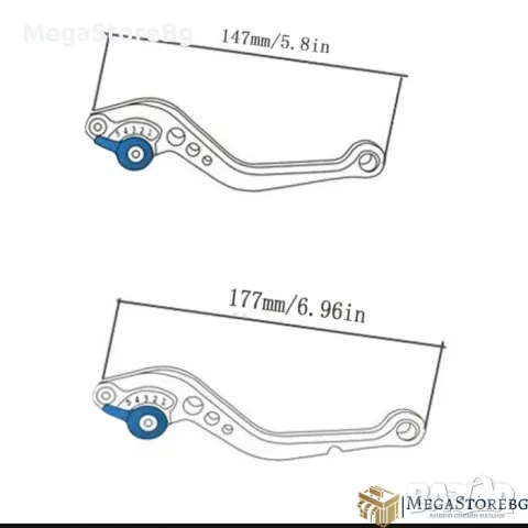 Ръчки за спирачка - РА569 - ХРОМ - 2бр./к-т, снимка 2 - Аксесоари и консумативи - 48988777