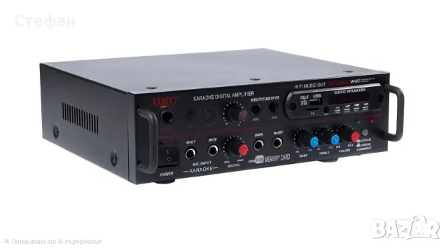 Караоке усилвател UKC AV-339A Bluetooth USB SD FM, входове за 2 микрофона