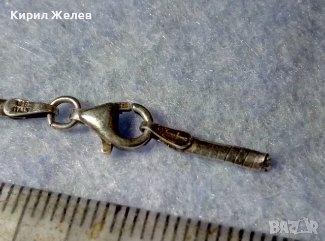 СТАРА СРЕБЪРНА КАРАБИНКА ЗАКОПЧАЛКА За КОЛИЕ ЛАНЕЦ ВЕРИЖКА ГРИВНА СРЕБРО DYADEMA 925 ITALY 25242, снимка 6 - Колиета, медальони, синджири - 50510847