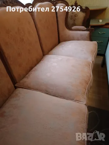 диван винтидж от масив с дърворезба , снимка 2 - Дивани и мека мебел - 50290706