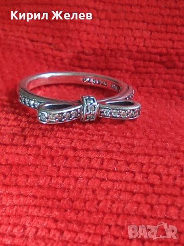 PANDORA Скъпоценен СРЕБЪРЕН ПРЪСТЕН ПАНДЕЛКА РОДИРАНО СРЕБРО Маркиран P2 S 925 ALE 48 ПАНДОРА 32377 , снимка 3 - Пръстени - 38332731