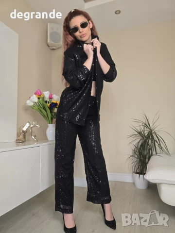 Дамски комплект с пайети от две части