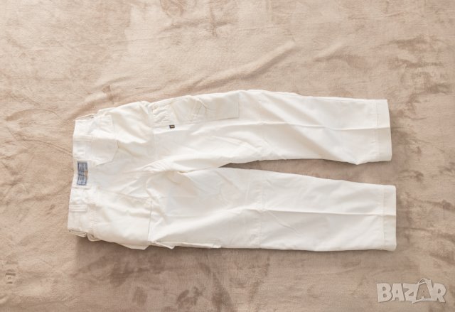 Бял работен панталон Snickers размер 48, снимка 3 - Панталони - 39239406