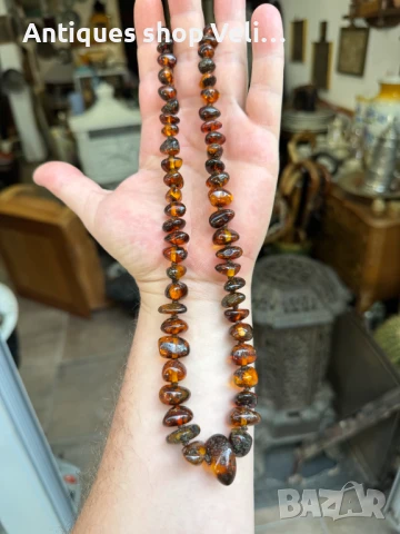 Кехлибарено колие №7054, снимка 3 - Колиета, медальони, синджири - 50694205