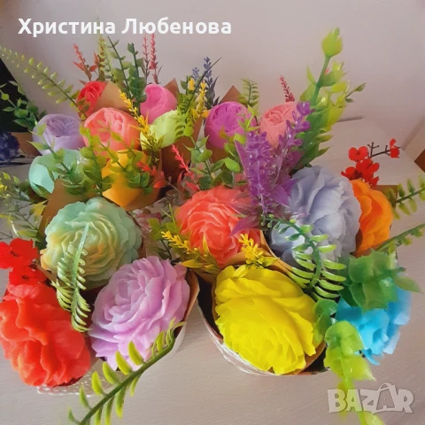 Букети от глицеринов сапун , снимка 12 - Декорация за дома - 51375042