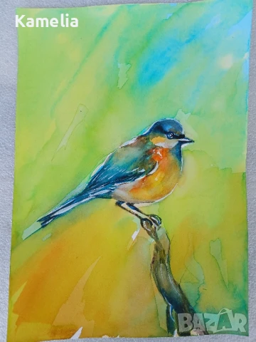 Картина "Птиче" - акварел 