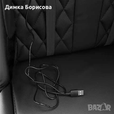 Геймърски стол с прибираща се подложка за крака и функция за масаж - черен, снимка 14 - Столове - 53243136