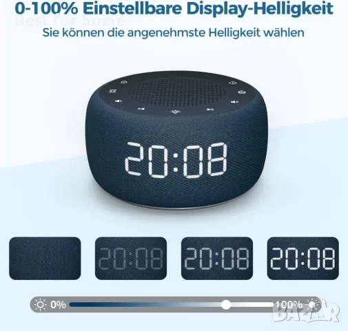 BUFFBEE Будилник, радио , 7-цветна нощна лампа, с дисплей в едно, снимка 6 - Друга електроника - 50335183