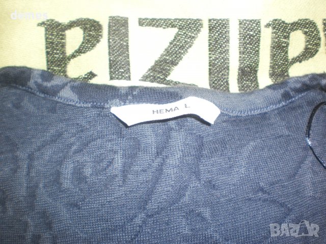 Блуза с копчета синьо и черно НЕМА, размеp L, нова, снимка 2 - Блузи с дълъг ръкав и пуловери - 37890430