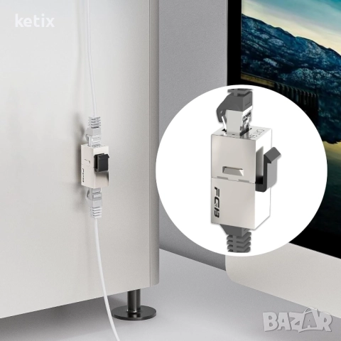 25 броя екранирани Keystone конектори Cat6a,RJ45, снимка 5 - Други - 52965960
