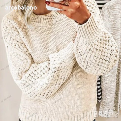Дамски топъл дебел плетен пуловер, 5цвята - 023, снимка 2 - Блузи с дълъг ръкав и пуловери - 42541591
