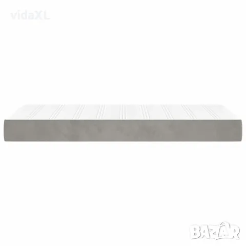 vidaXL Матрак за легло с покет пружини средна твърдост светлосив 100x200x20 см кадифе, снимка 4 - Матраци - 56147259