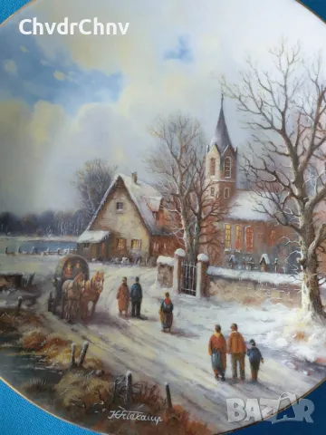 6бр Tirschenreuth Бавария/немска колекционерска декоративна порцеланова чиния-картина/пейзажи, снимка 2 - Картини - 48943416