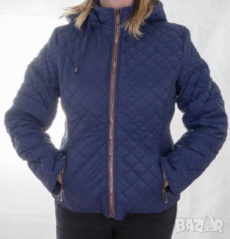 Тъмносиньо дамско яке с качулка Coatme - XL