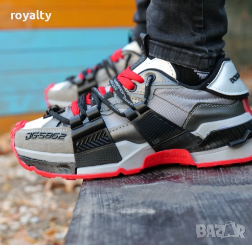 сникърси- Dolce&Gabbana- черно, сиво и червено, снимка 3 - Маратонки - 51941330