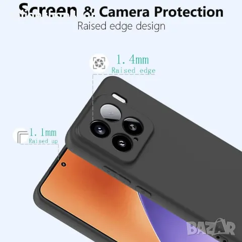 Матов Силиконов Кейс за Xiaomi 15 - Черен, снимка 3 - Калъфи, кейсове - 49978449