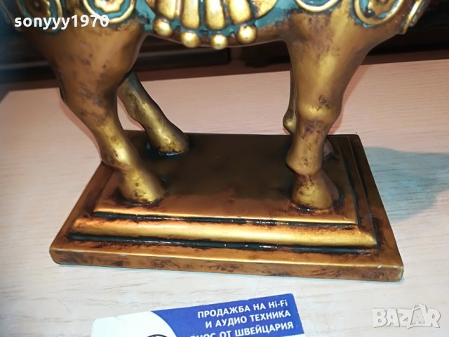 кон-златен кон-внос швеицария 27х24х11см, снимка 8 - Колекции - 29581131