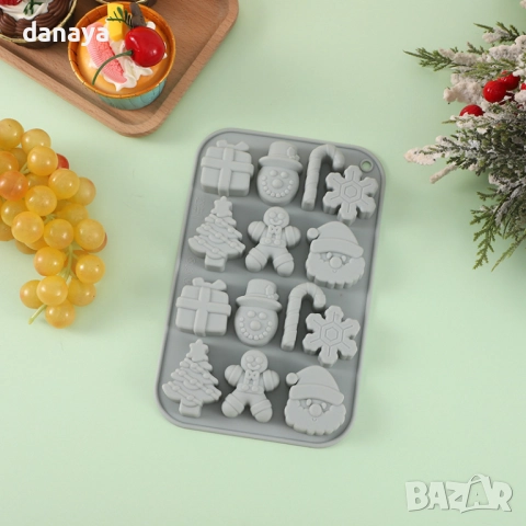 6110 Силиконова форма за коледни бонбони и сладки, снимка 4 - Форми - 51645946