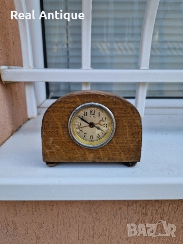 Рядък антикварен колекционерски френски будилник тип каретен часовник 