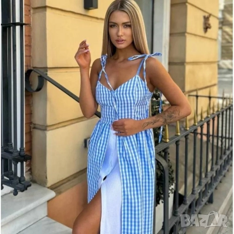 карирана рокля , снимка 4 - Рокли - 51773418