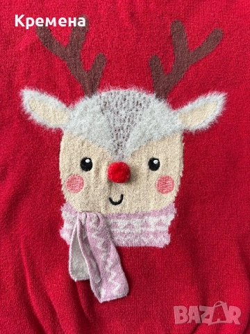 Коледен пуловер за бебе, снимка 2 - Бебешки блузки - 52315775