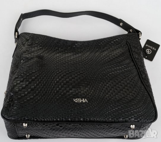 Кожена дамска черна чанта марка Keshia , снимка 4 - Чанти - 38437670