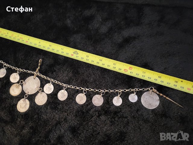 Сребърна Трепка Възрожденски Кюстек Монети накит носия пафта, снимка 4 - Други ценни предмети - 42769345