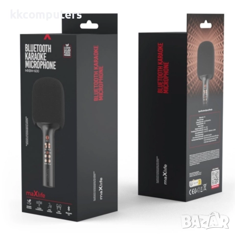 Безжичен микрофон Maxlife MXBM-600 с тонколонка, за караоке, Черен, снимка 2 - Друга електроника - 52799859
